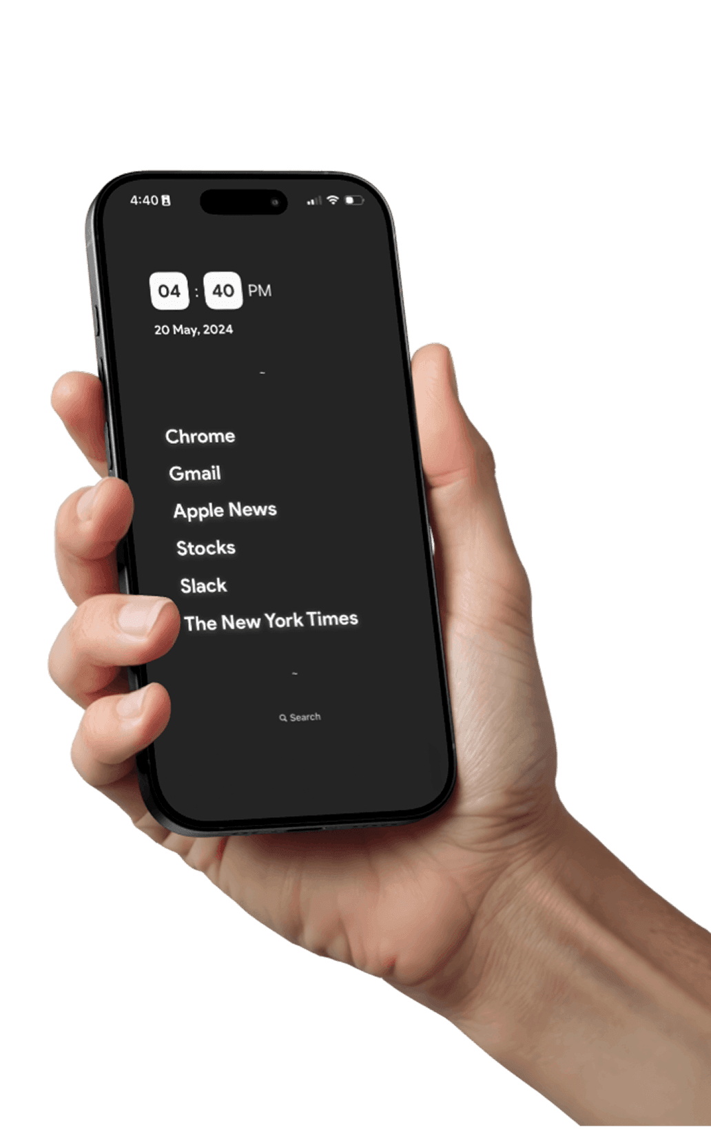 iPhone with Minimalist Launcher