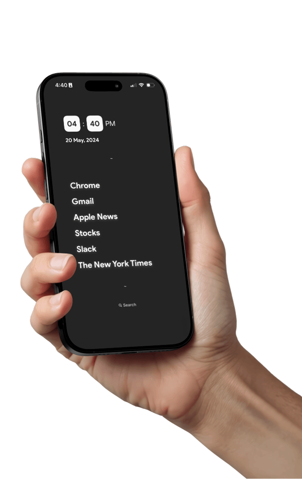 iPhone with Minimalist Launcher